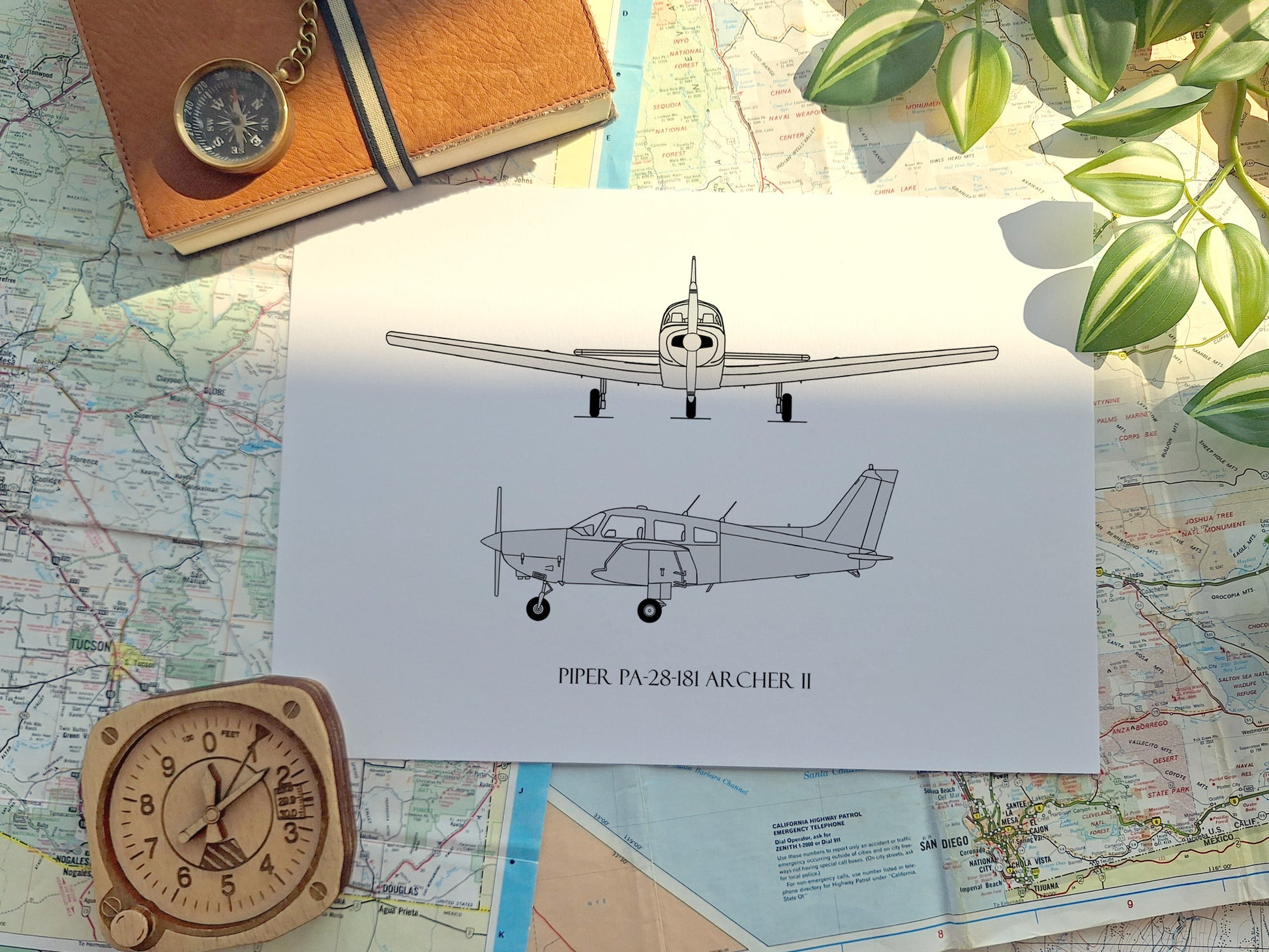 Piper PA-28-181 Archer II blueprint art