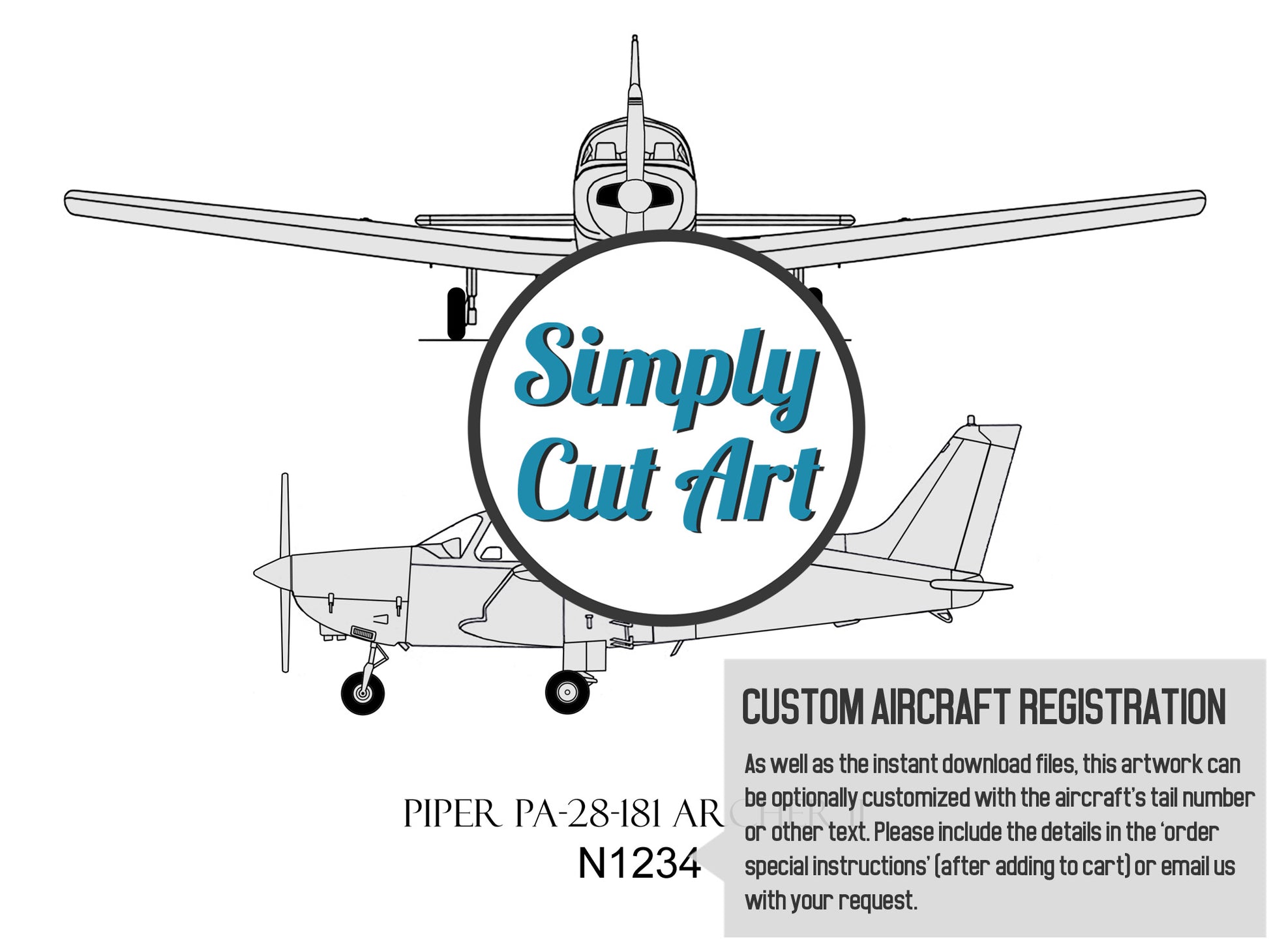 Piper PA-28-181 Archer II custom aviation art