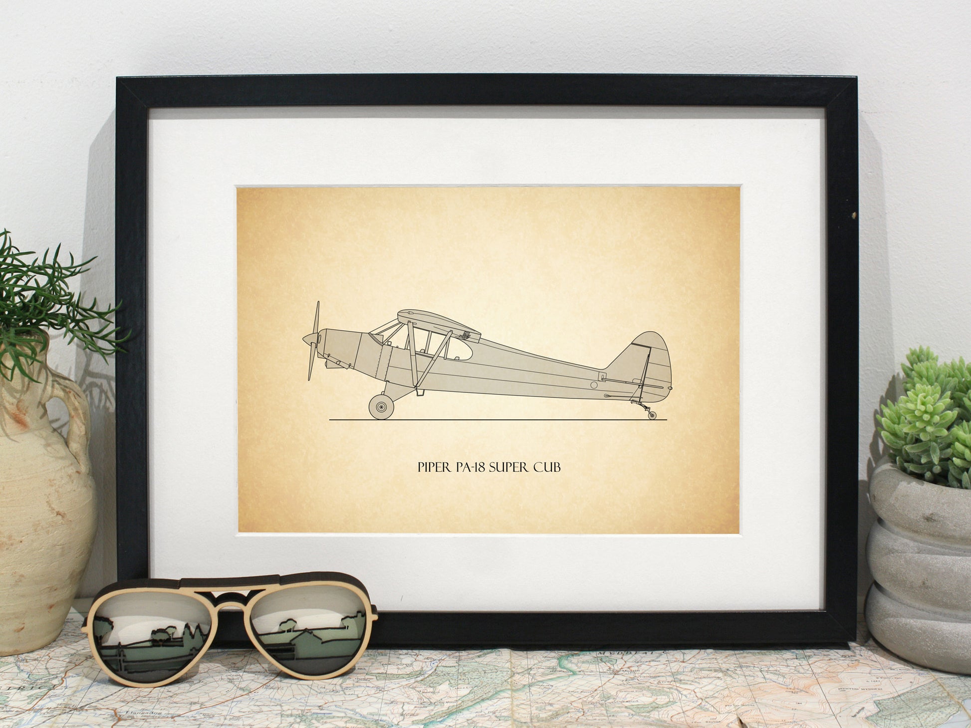 Piper PA-18 Super Cub aviation art