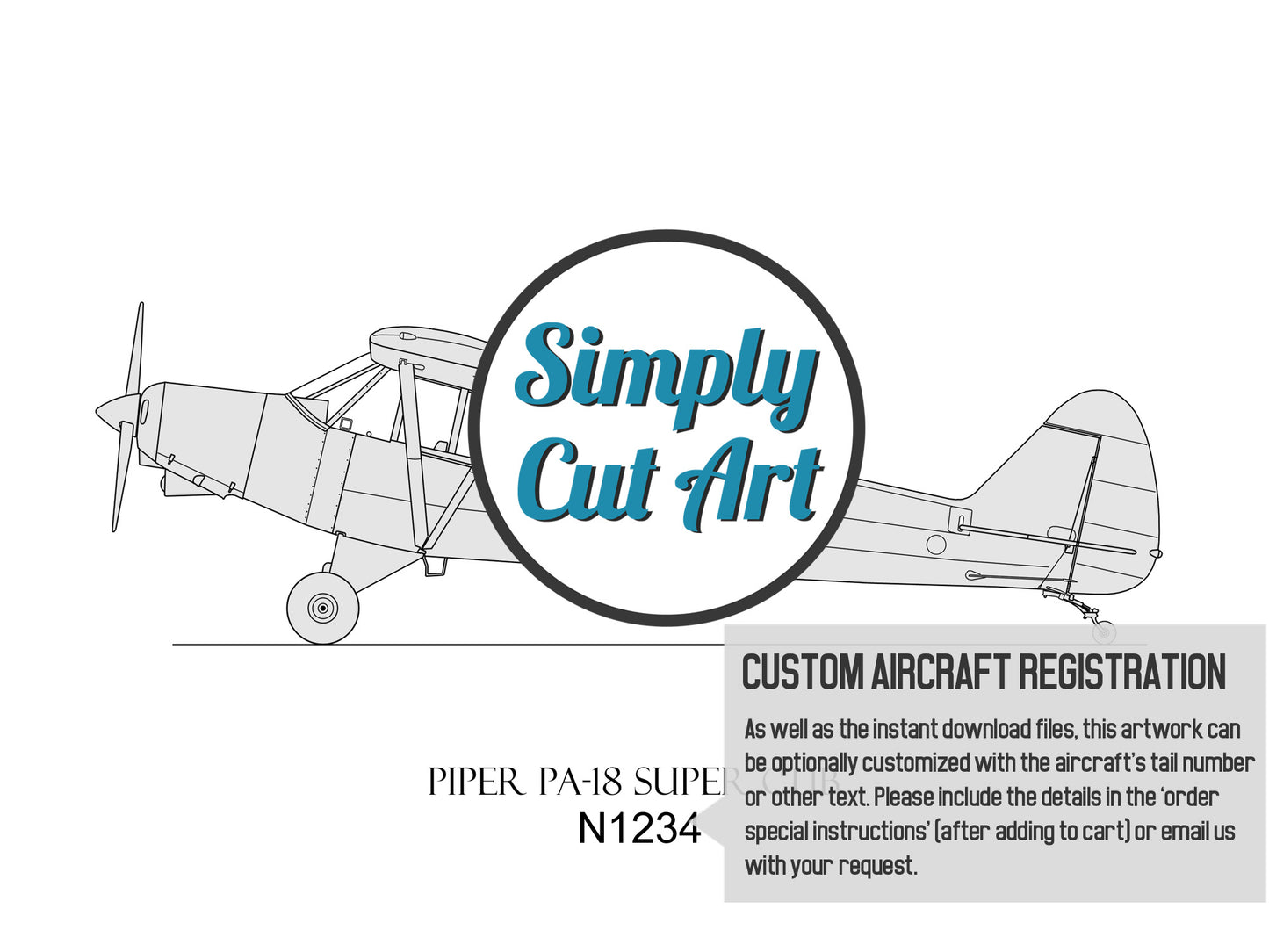 Piper PA-18 Super Cub custom aviation art
