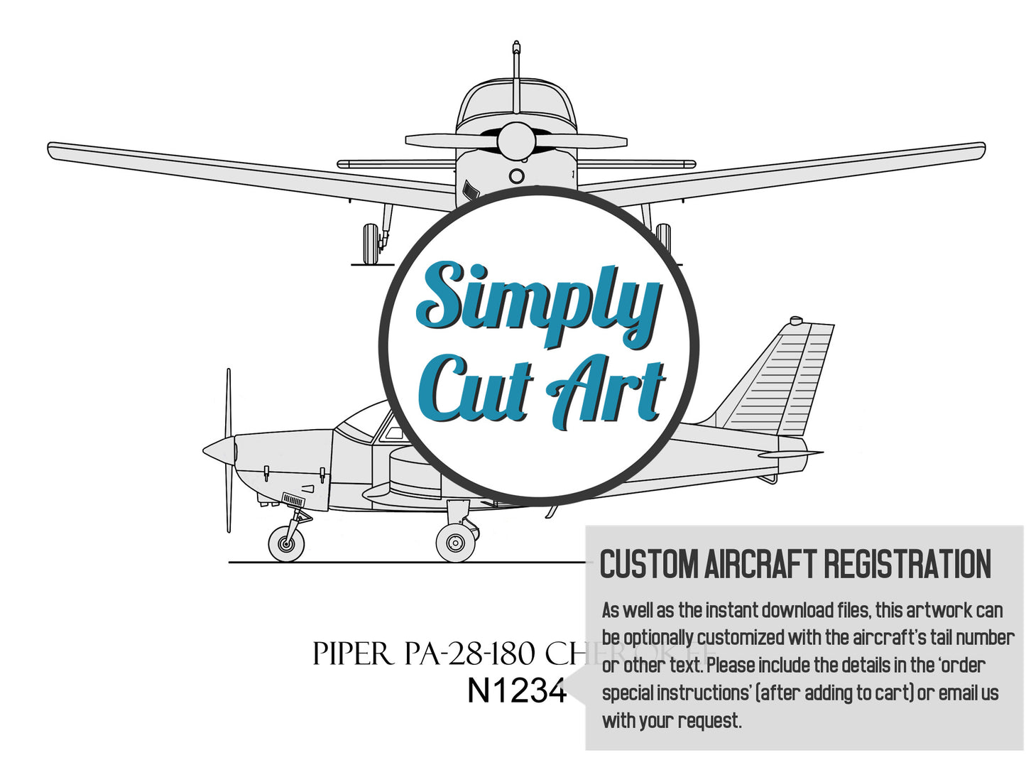 Piper PA-28-180 Cherokee printable art