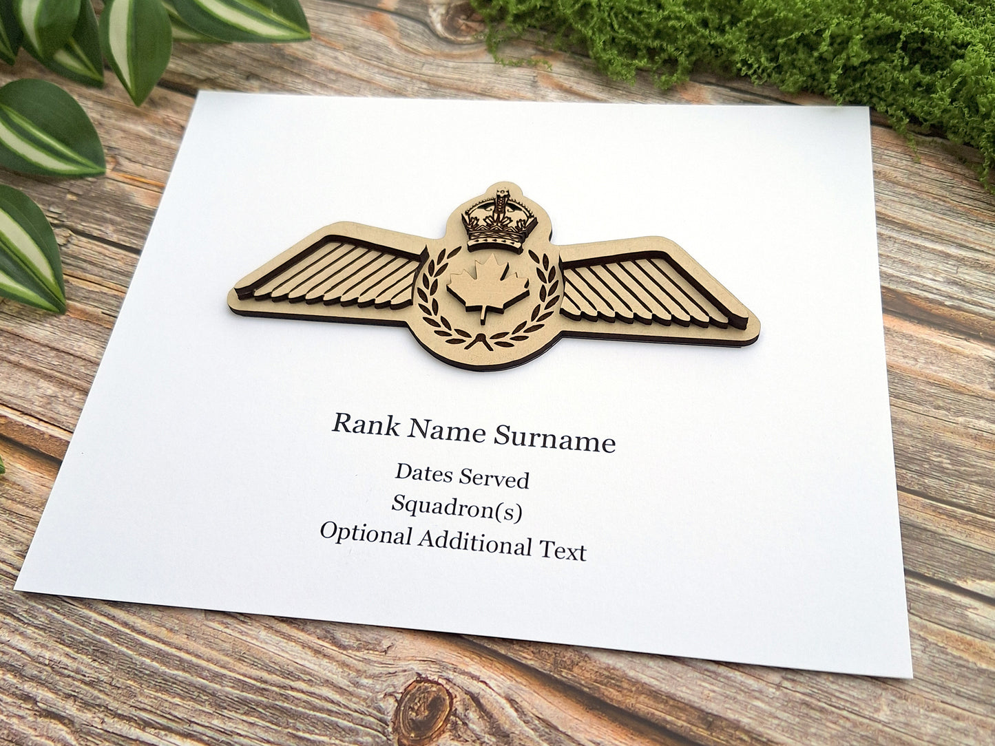 RCAF Pilot wings wood artwork