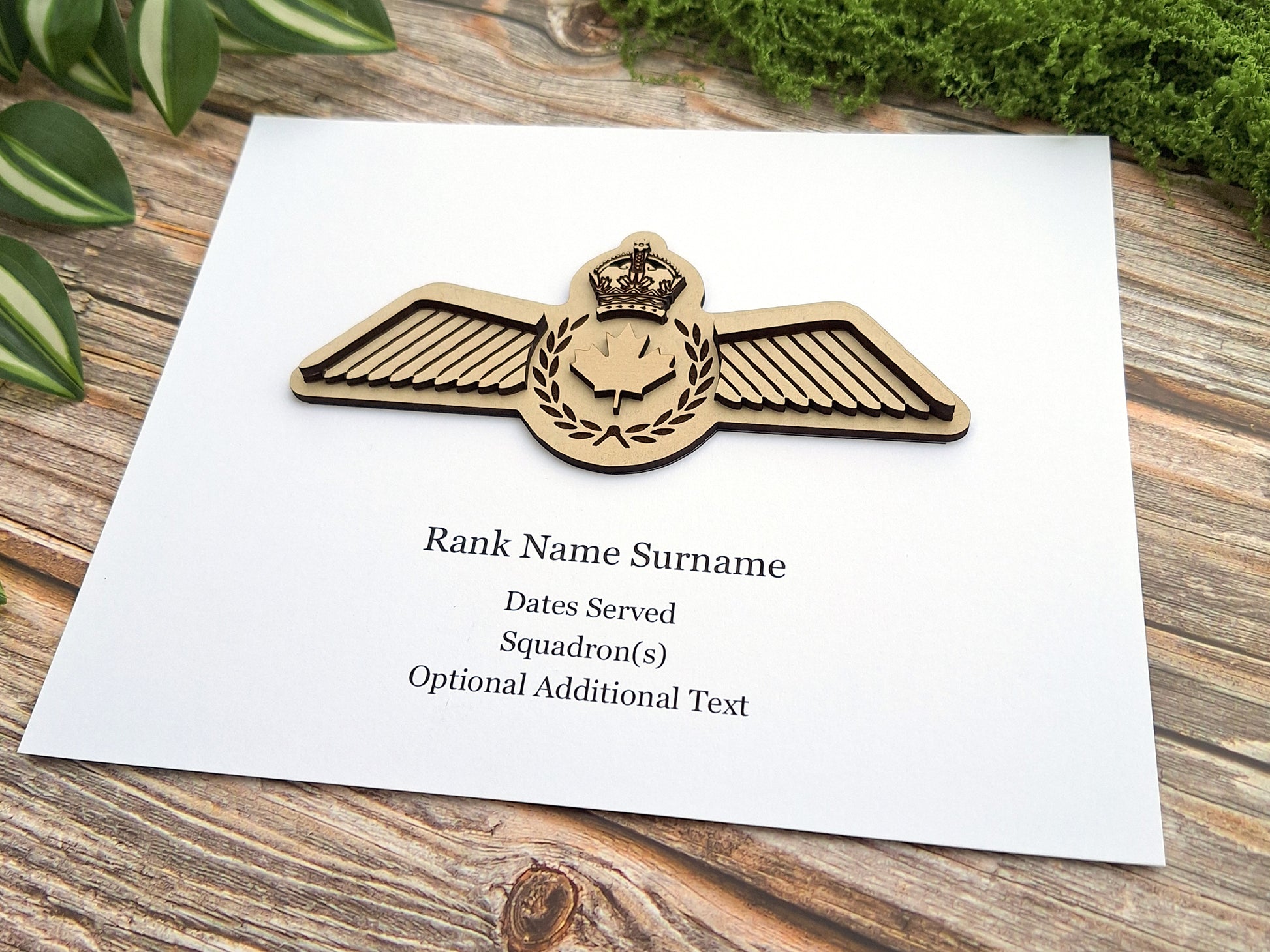 RCAF Pilot wings wood artwork