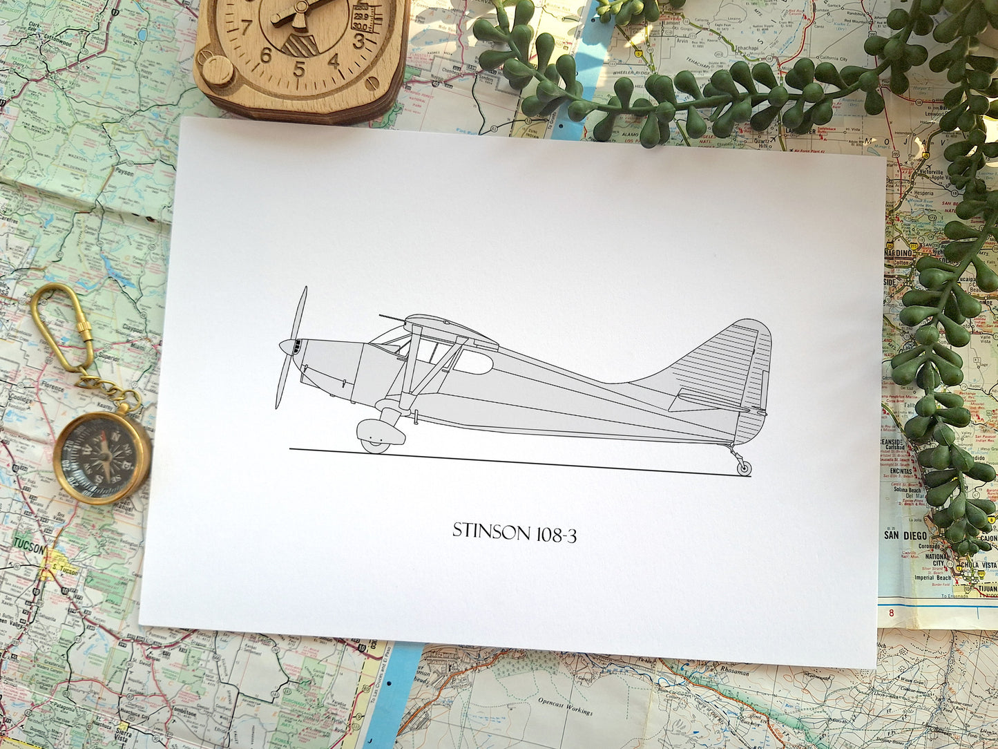 Stinson 108-3 blueprint art