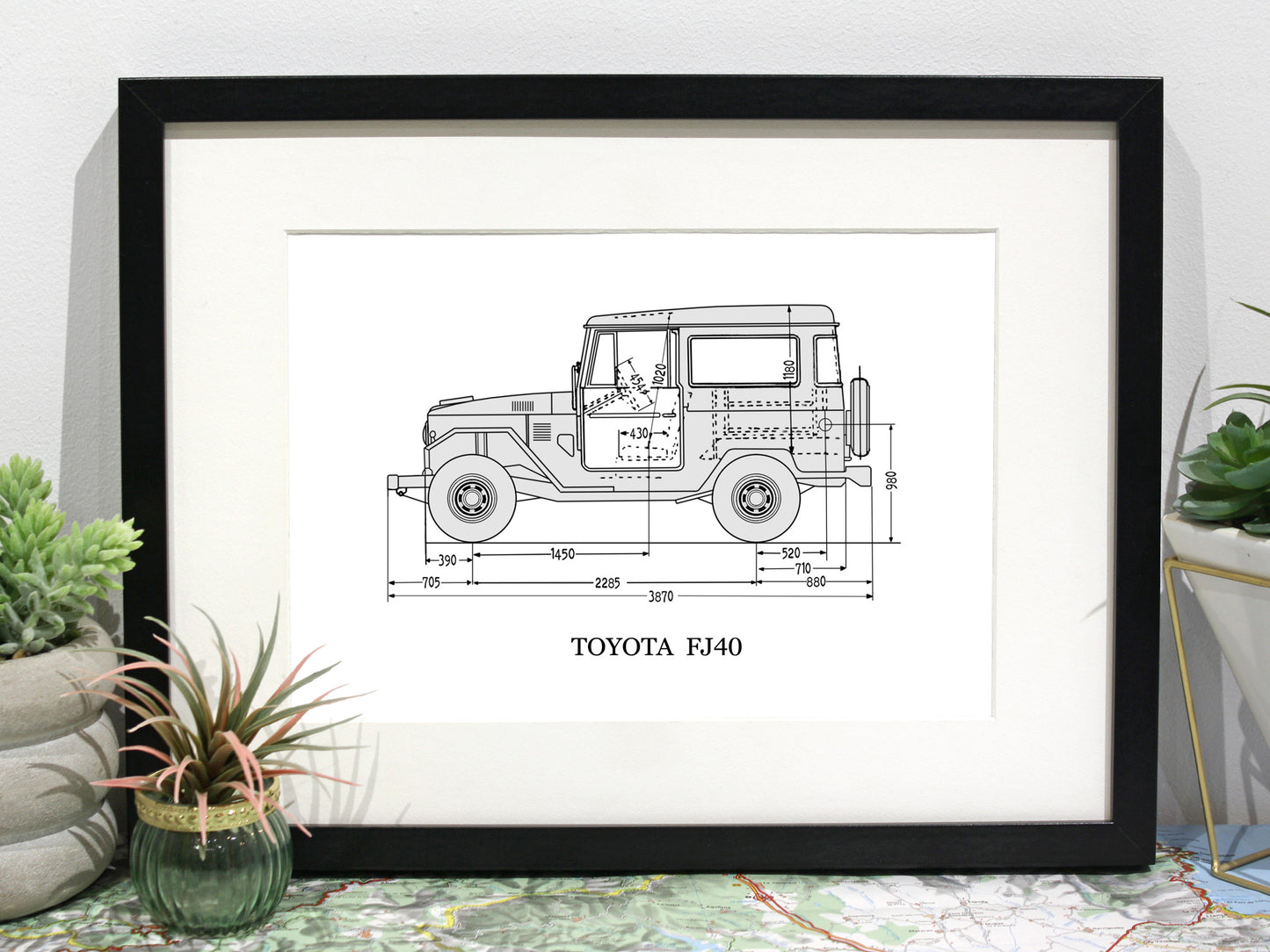 Toyota FJ40 blueprint art
