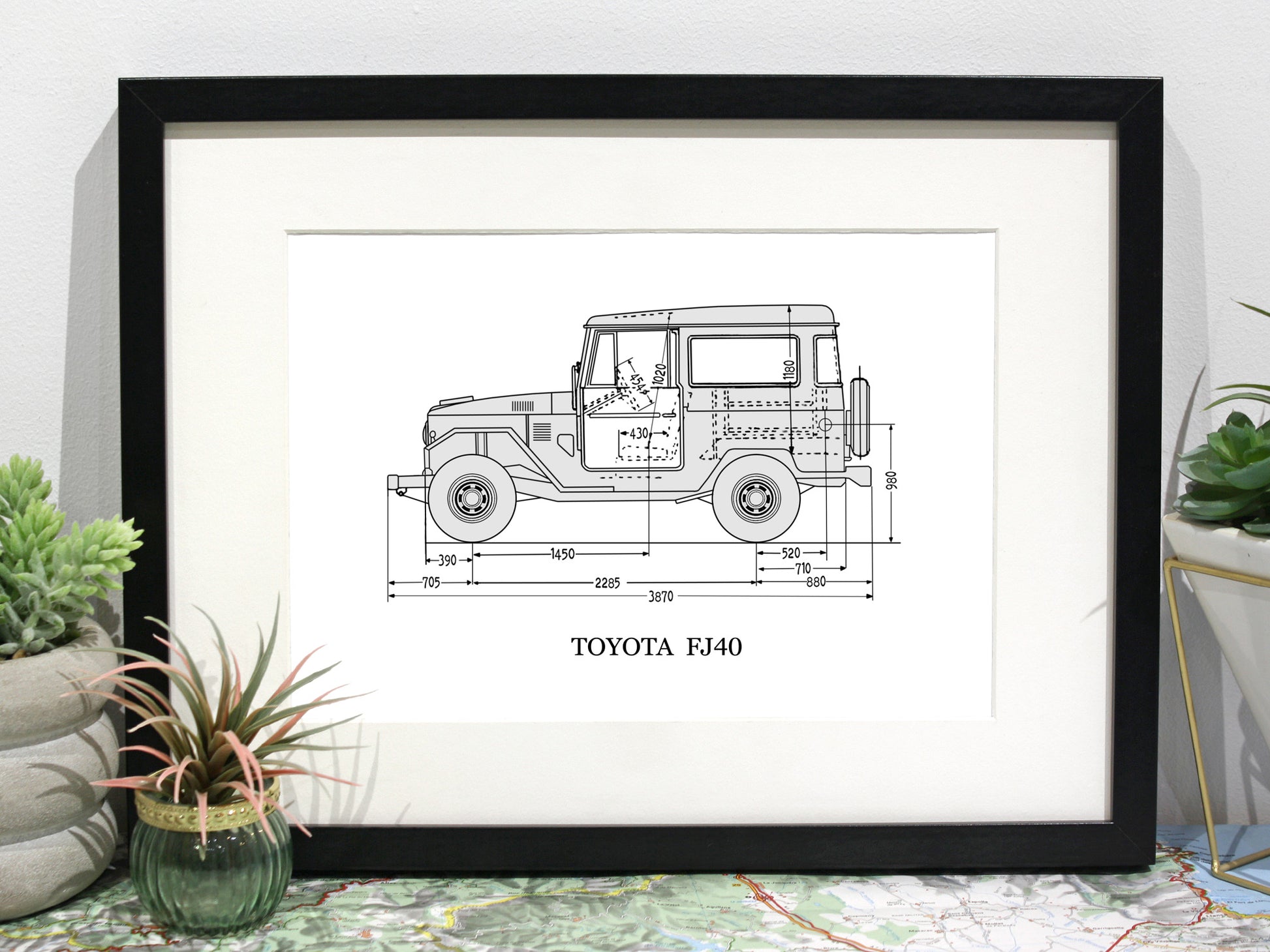 Toyota FJ40 blueprint art
