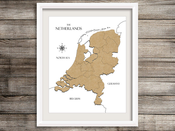 Map of The Netherlands | Custom Netherlands Map | Laser Cut Wood ...