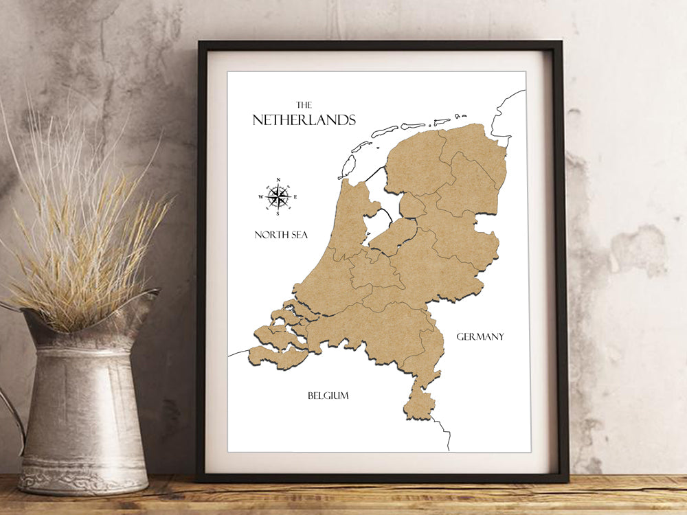 map of the netherlands wall art