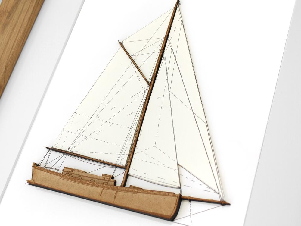 wooden sailboat art, nautical wall art