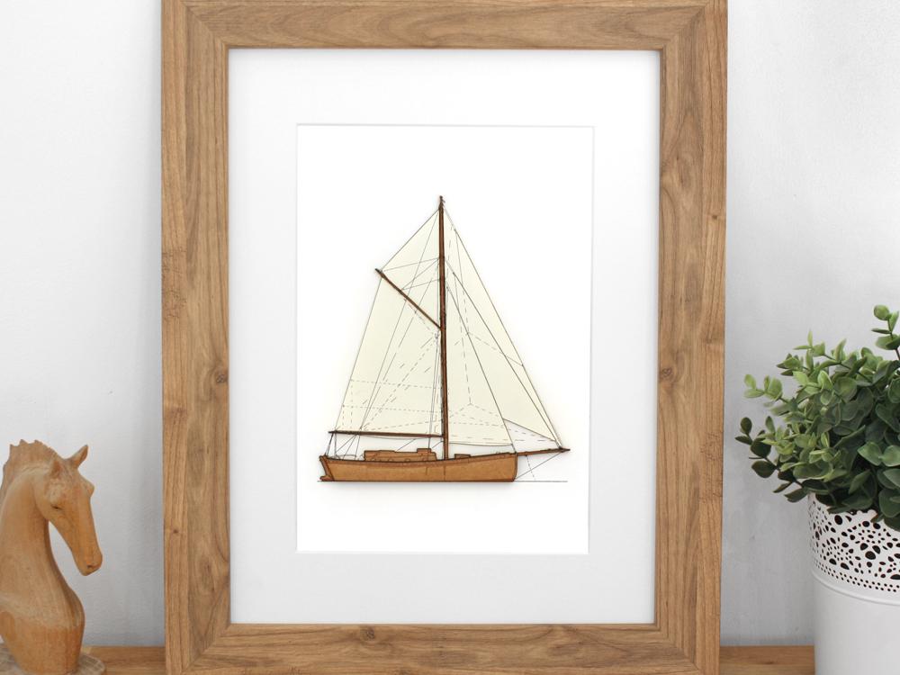 nautical home decor, sailboat art