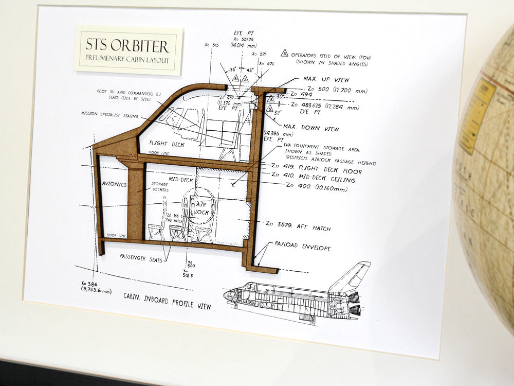 Space Shuttle Wall Art Blueprint