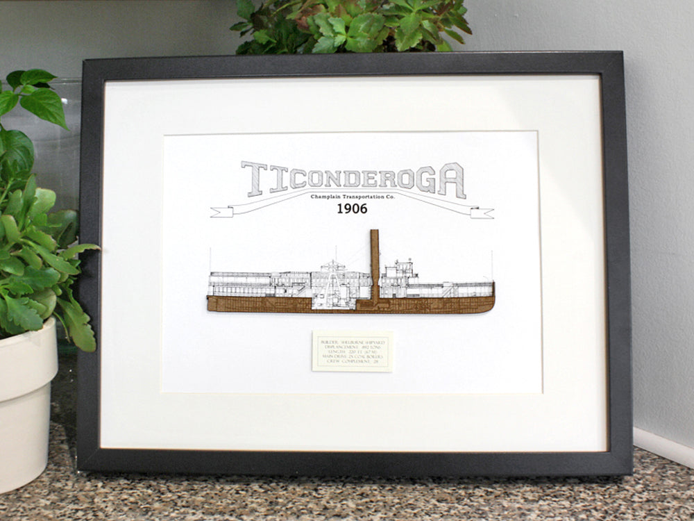 Ticonderoga steamboat wall art nautical decor