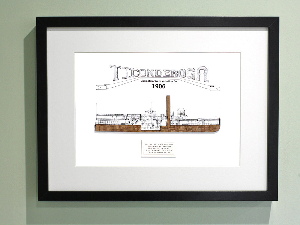 Ticonderoga steamboat wall art nautical decor