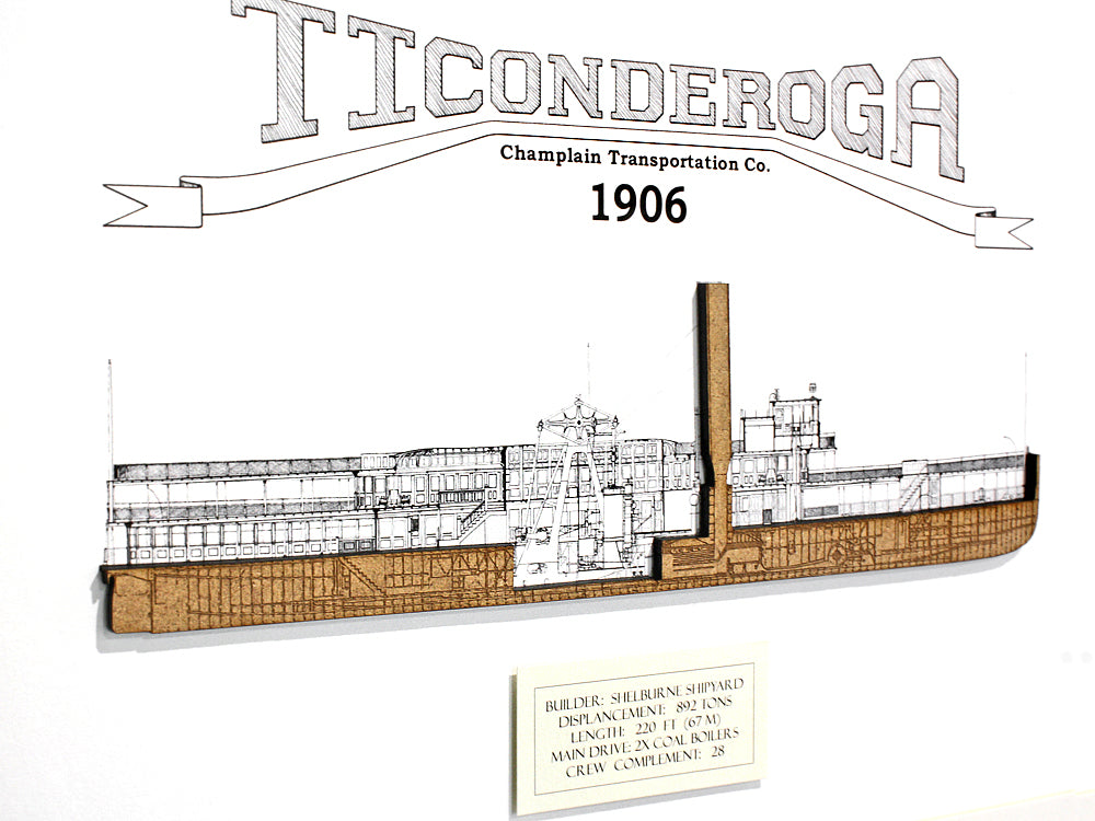 Ticonderoga steamboat wall art nautical decor