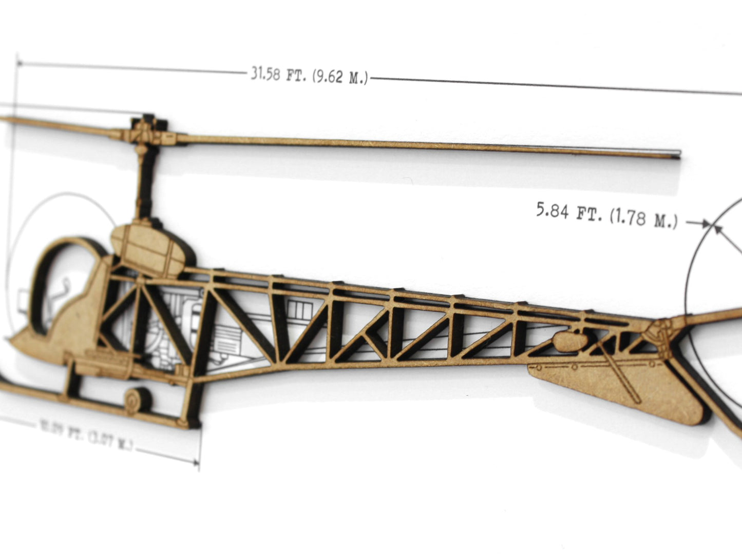 Helicopter gifts, Bell 47G blueprint