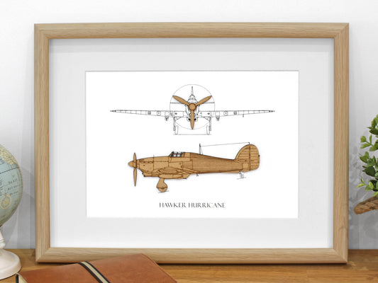 Hawker Hurricane Blueprint Art, Aviation Art