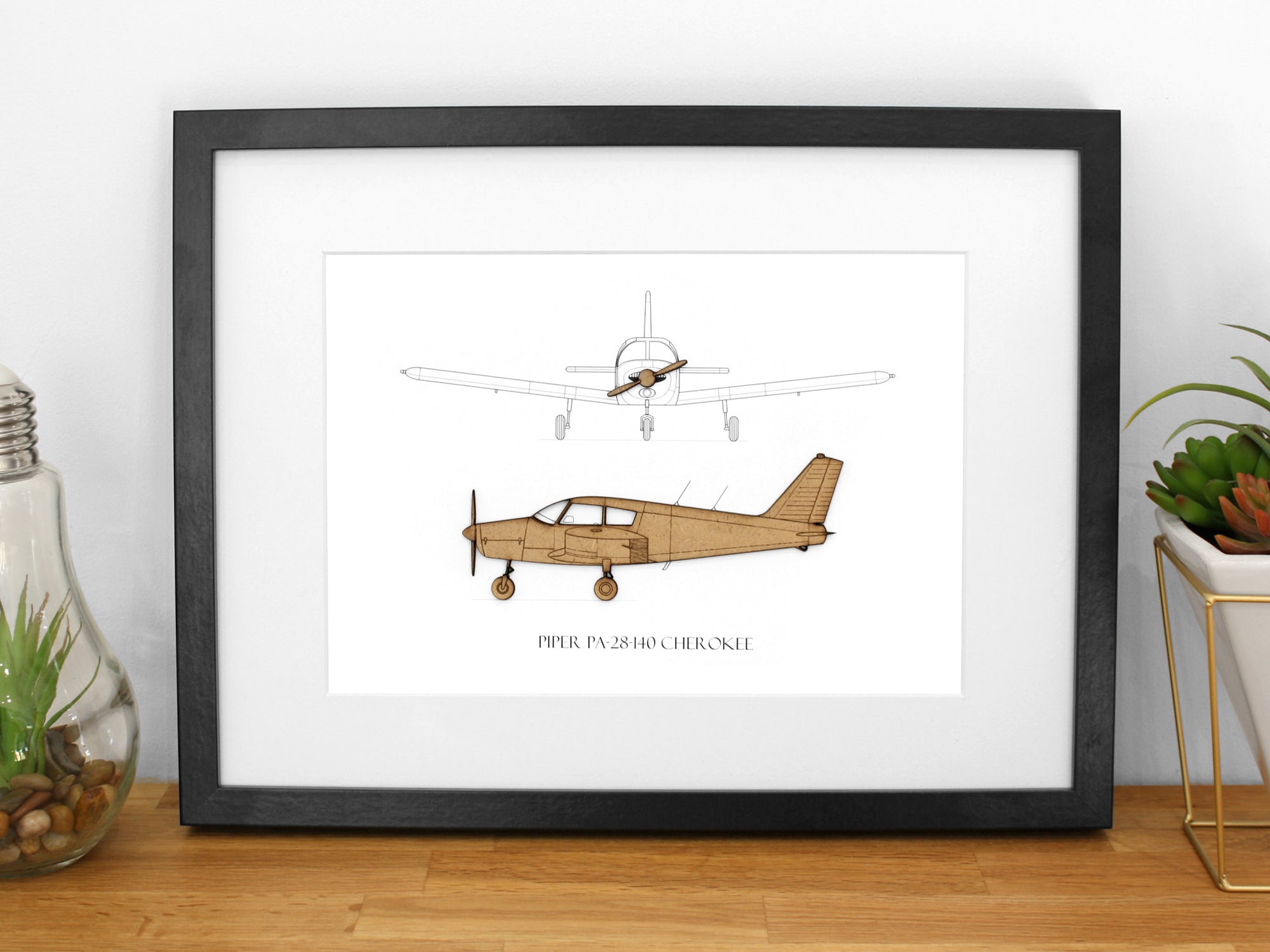 Piper PA-28-140 Cherokee Art | Aviation Gifts | Laser Cut Wood – Simply ...