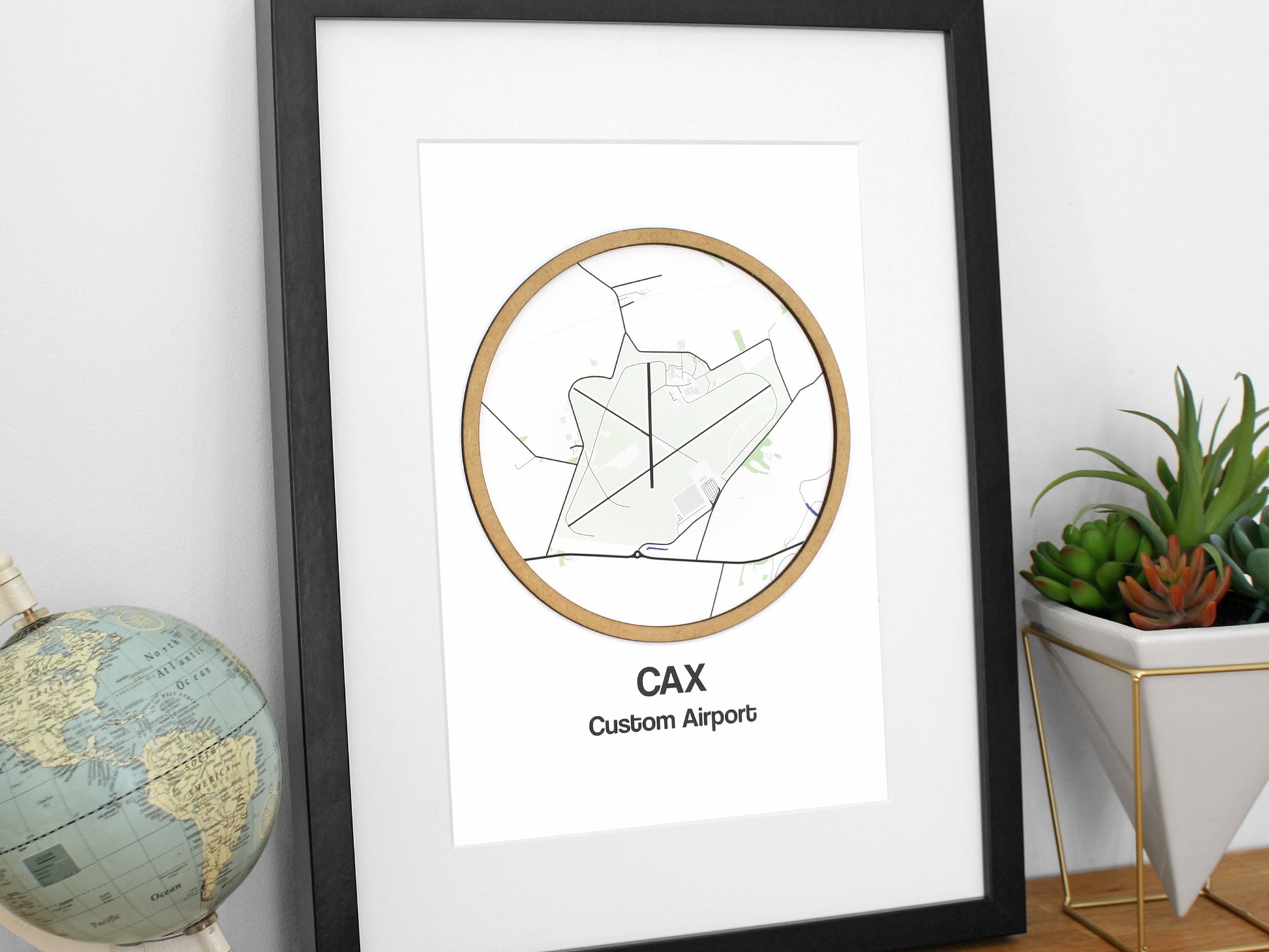 aviation art, pilot gift, custom airport map
