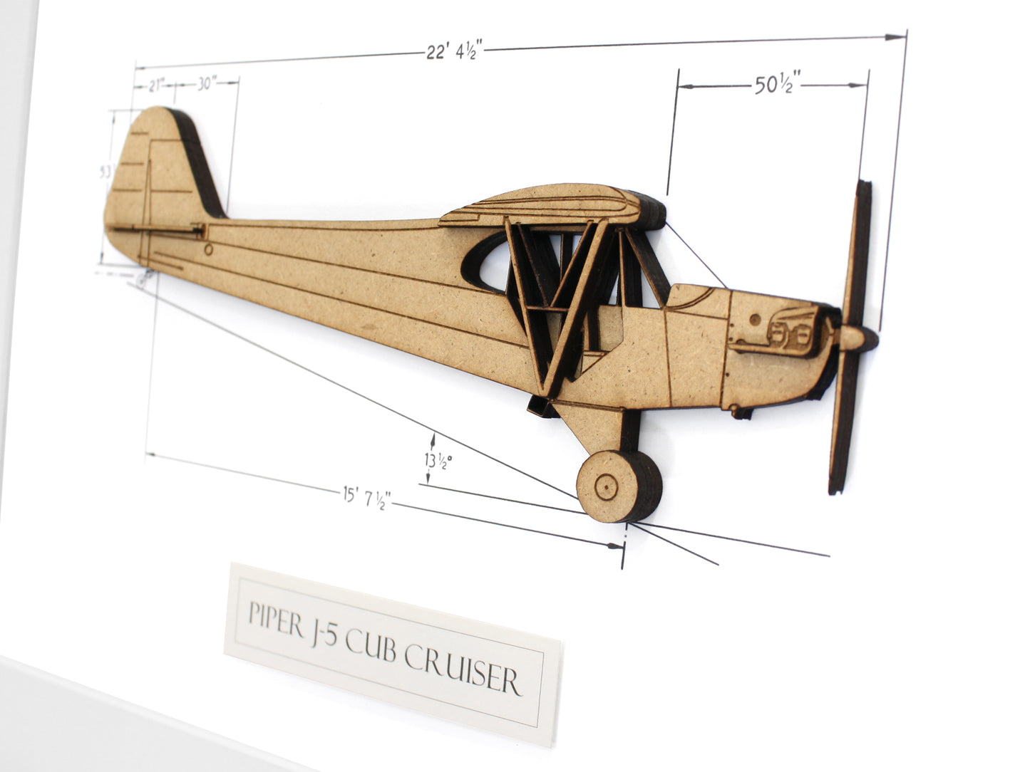 Piper J5 Cruiser blueprint art