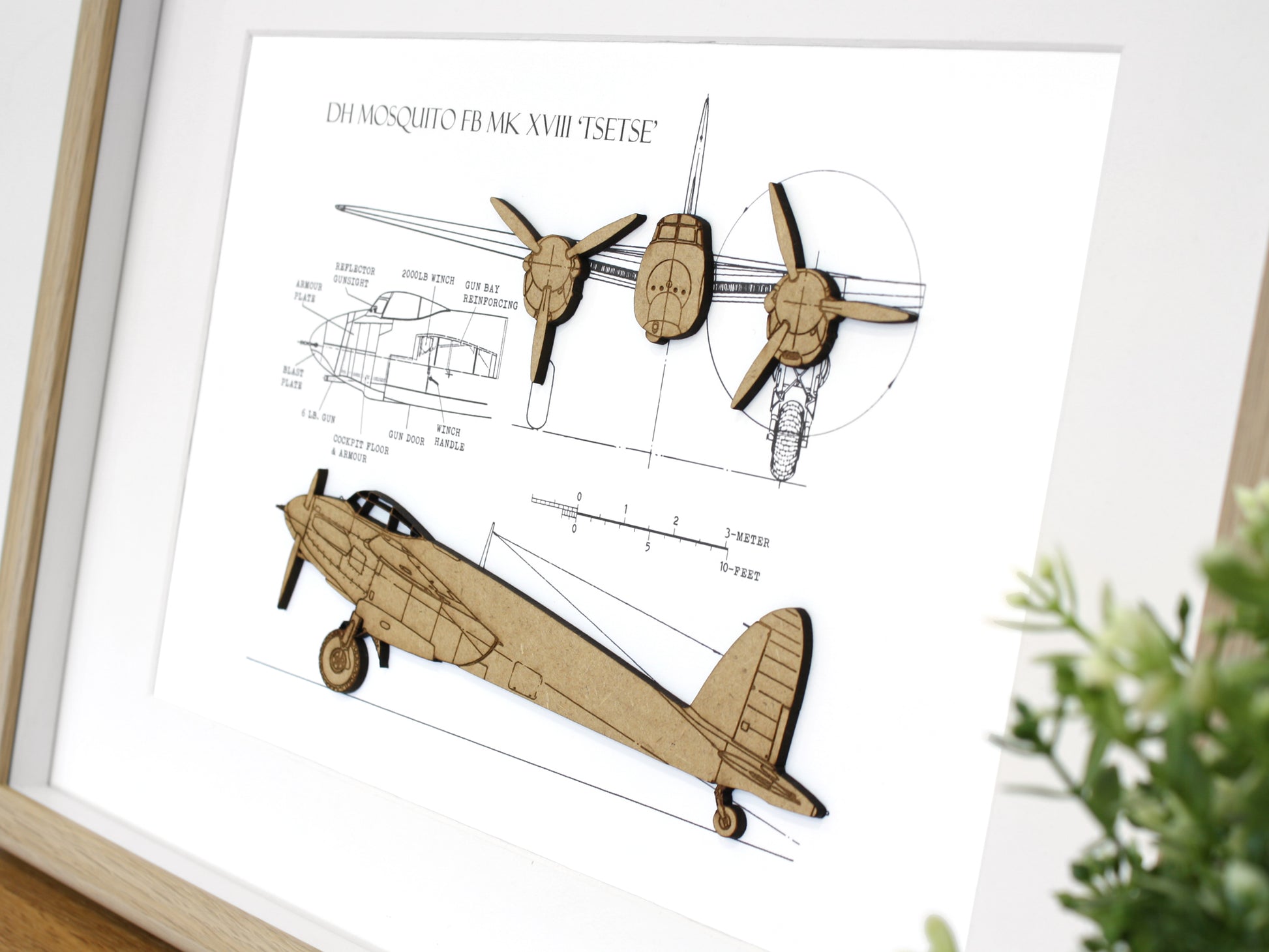 DH mosquito blueprint, aviation gifts