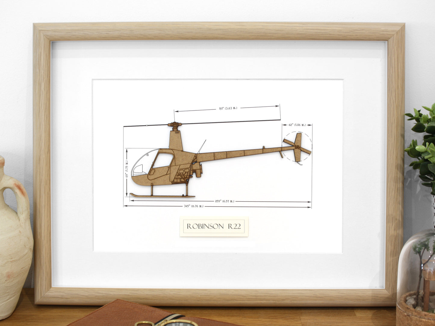 Robinson R22 helicopter art