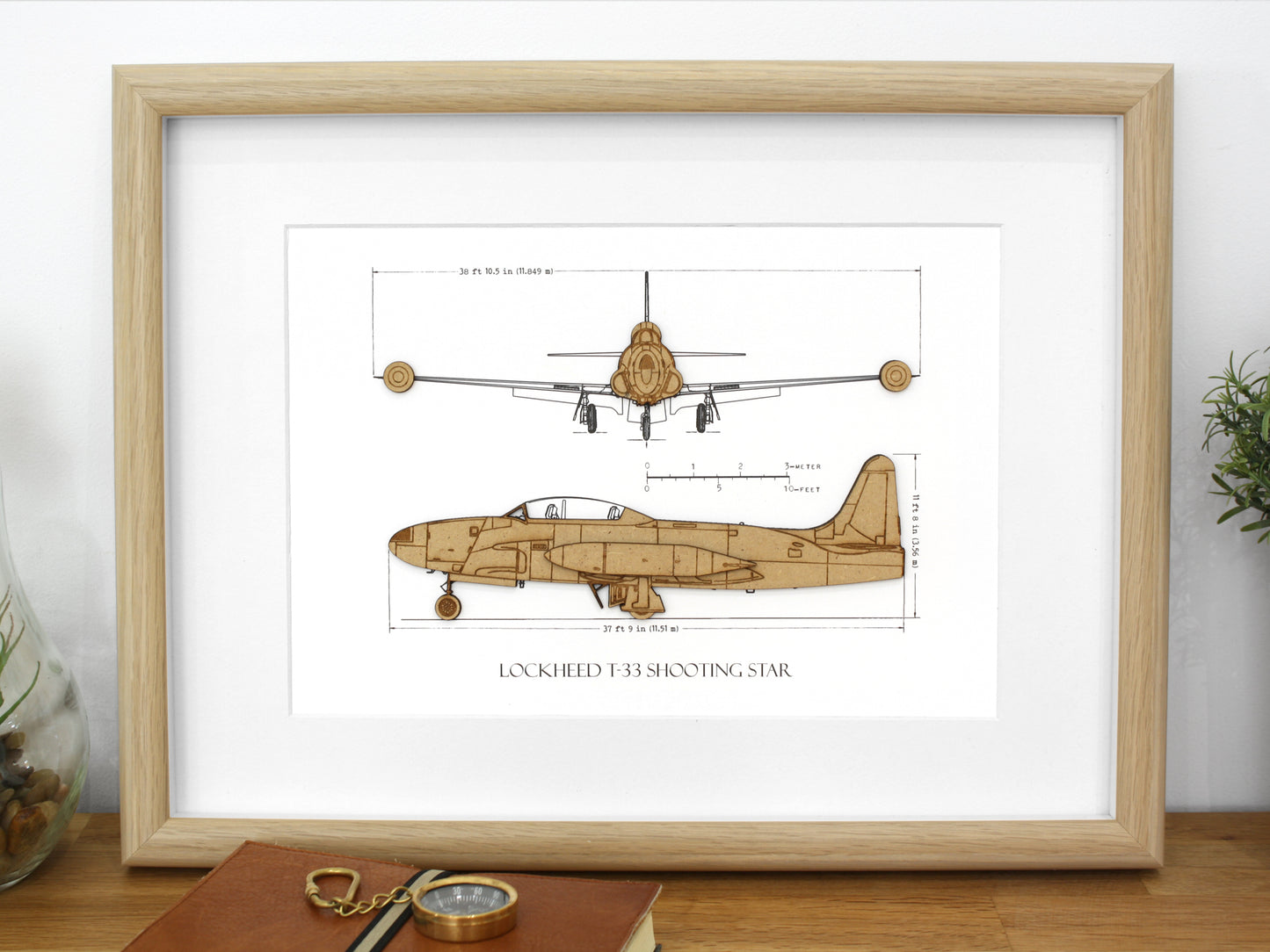 T33 Shooting Star jet blueprint art