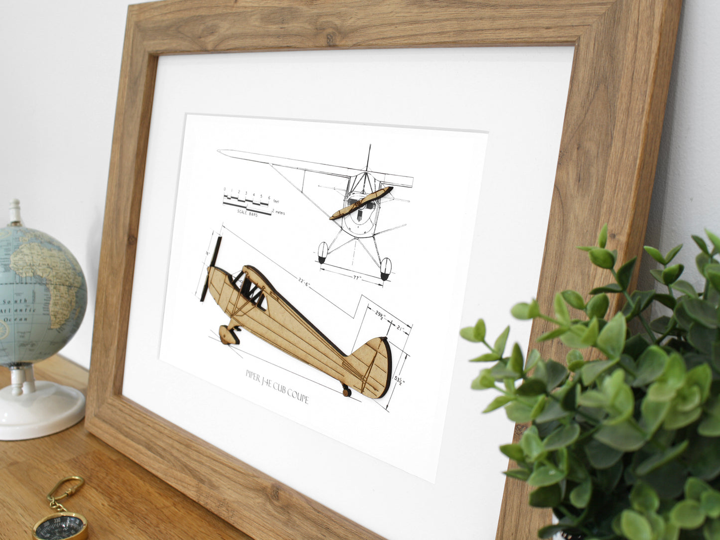 Piper J-4E Cub Coupe blueprint art