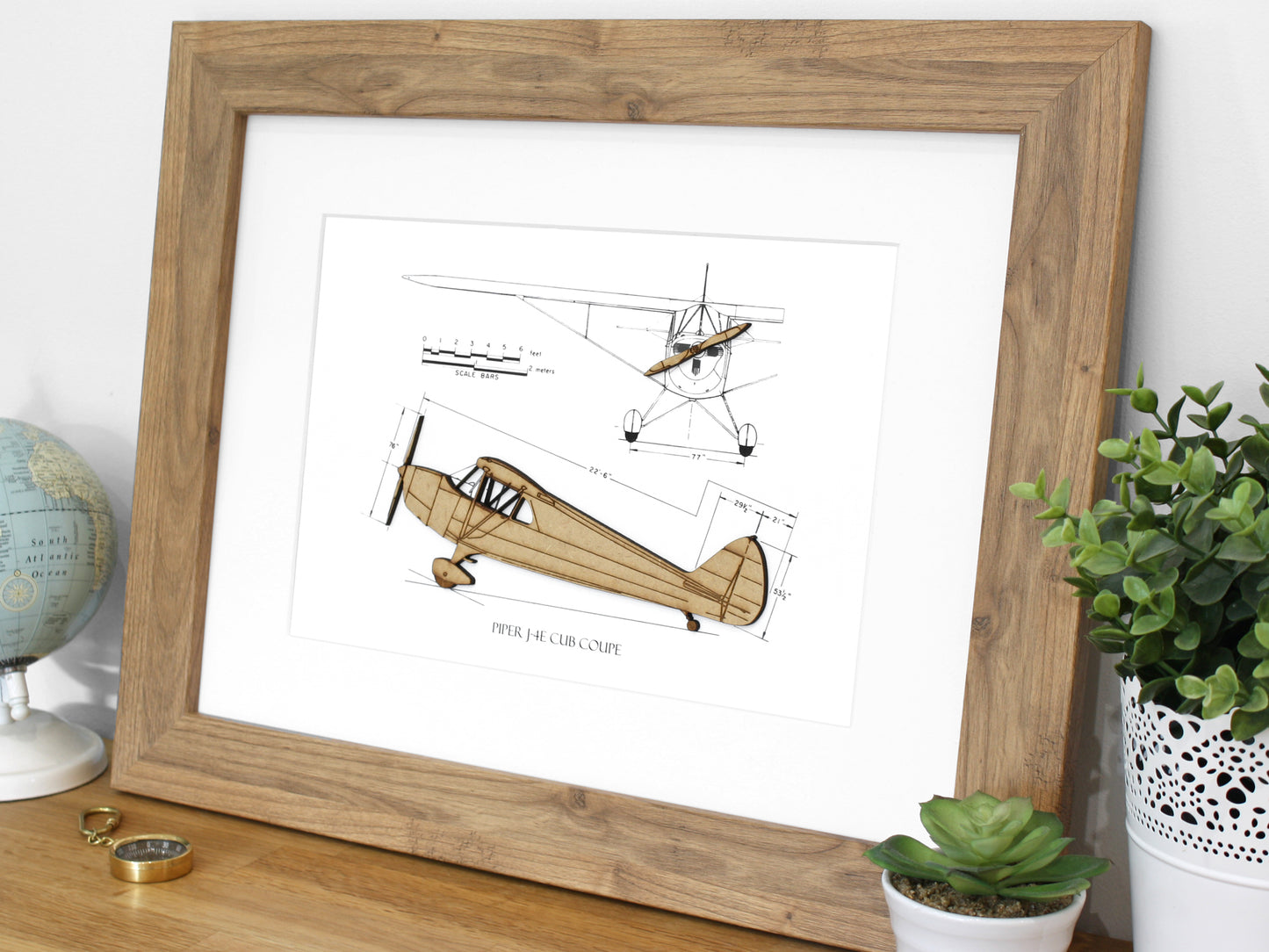 Piper J4E Cub Coupe airplane wall art