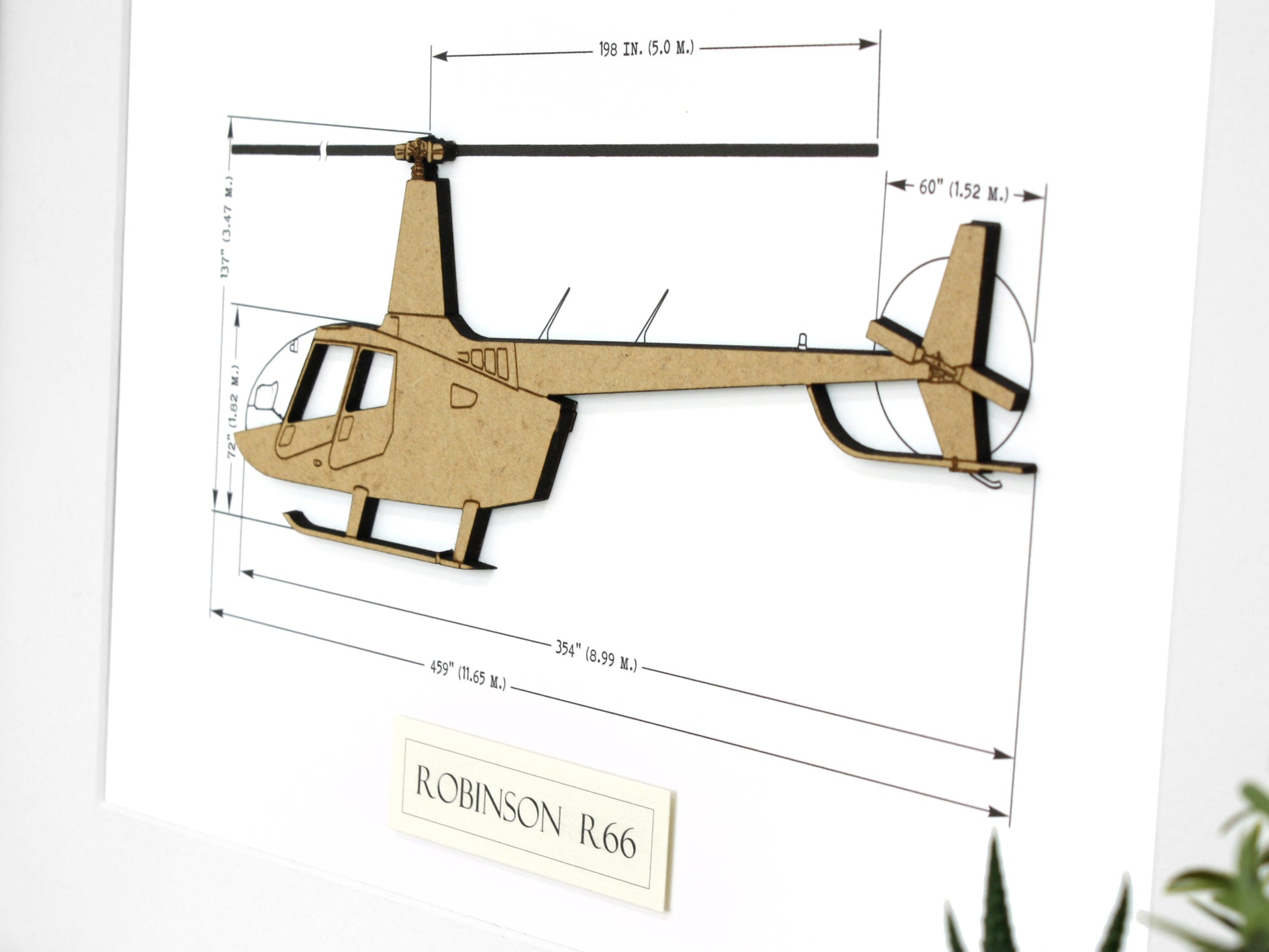 Robinson R66 helicopter blueprint art