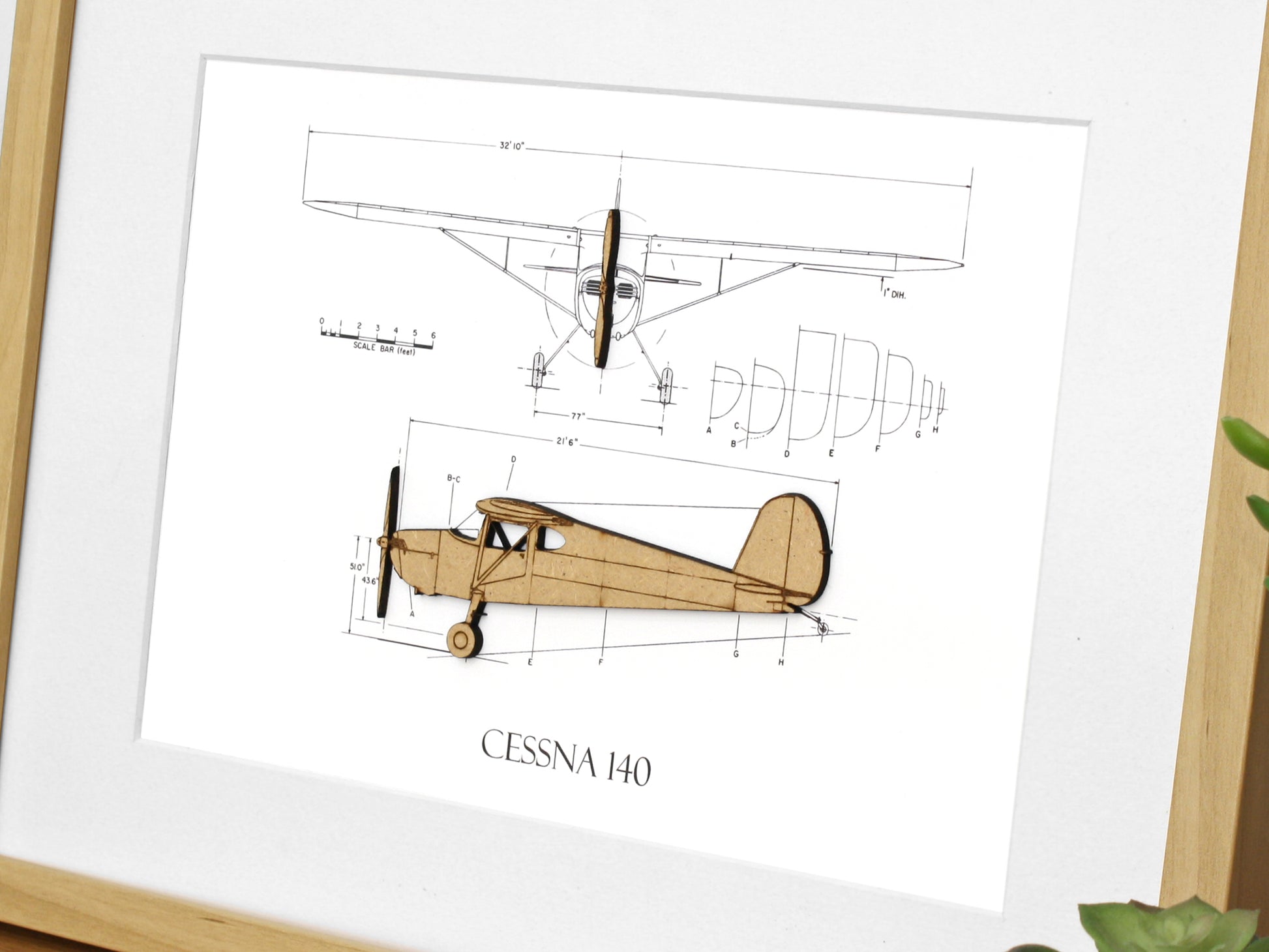 Cessna 140 blueprint art