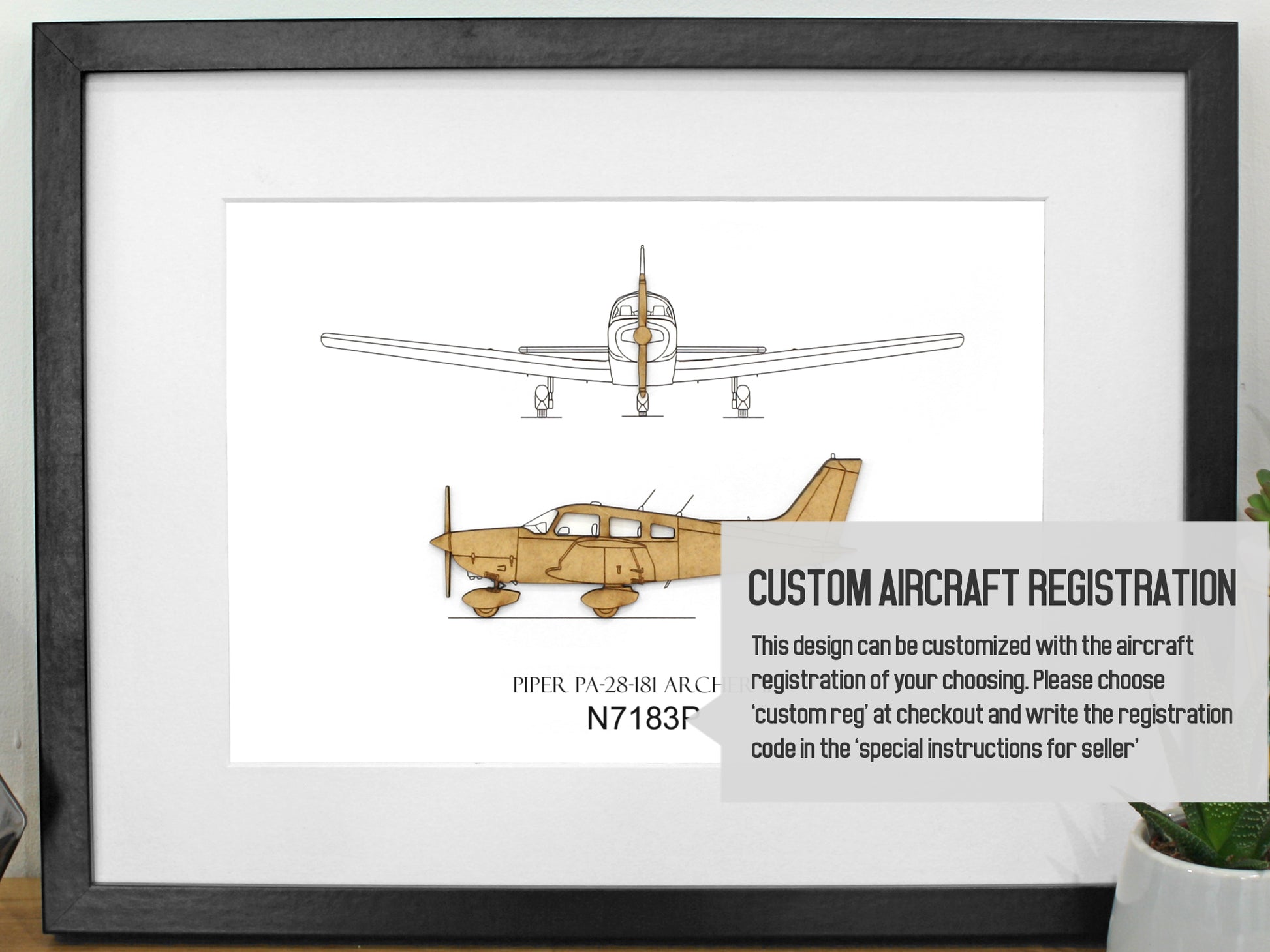 custom Piper Archer II aviation gift