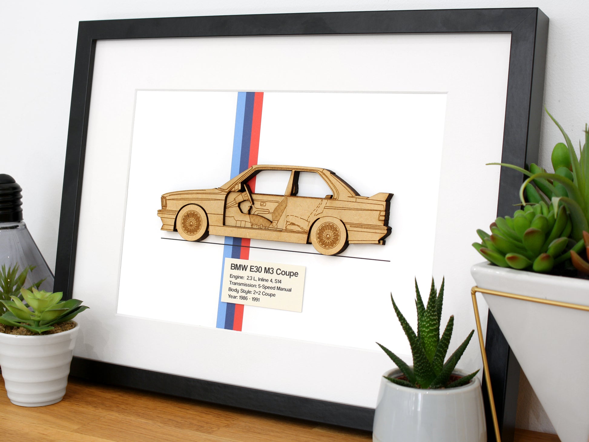 BMW E30 M3 blueprint art gift
