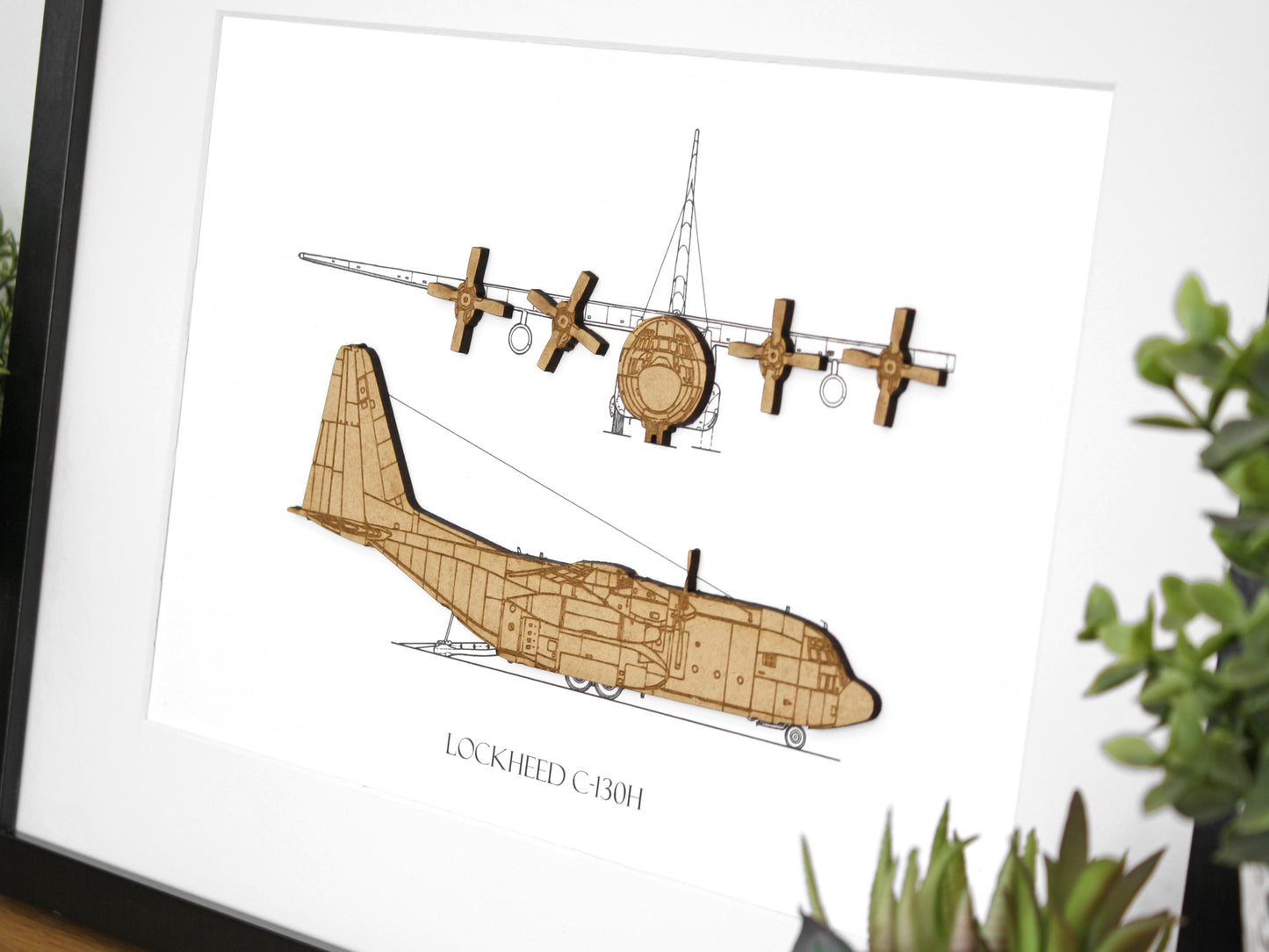 Lockheed C-130H blueprint art