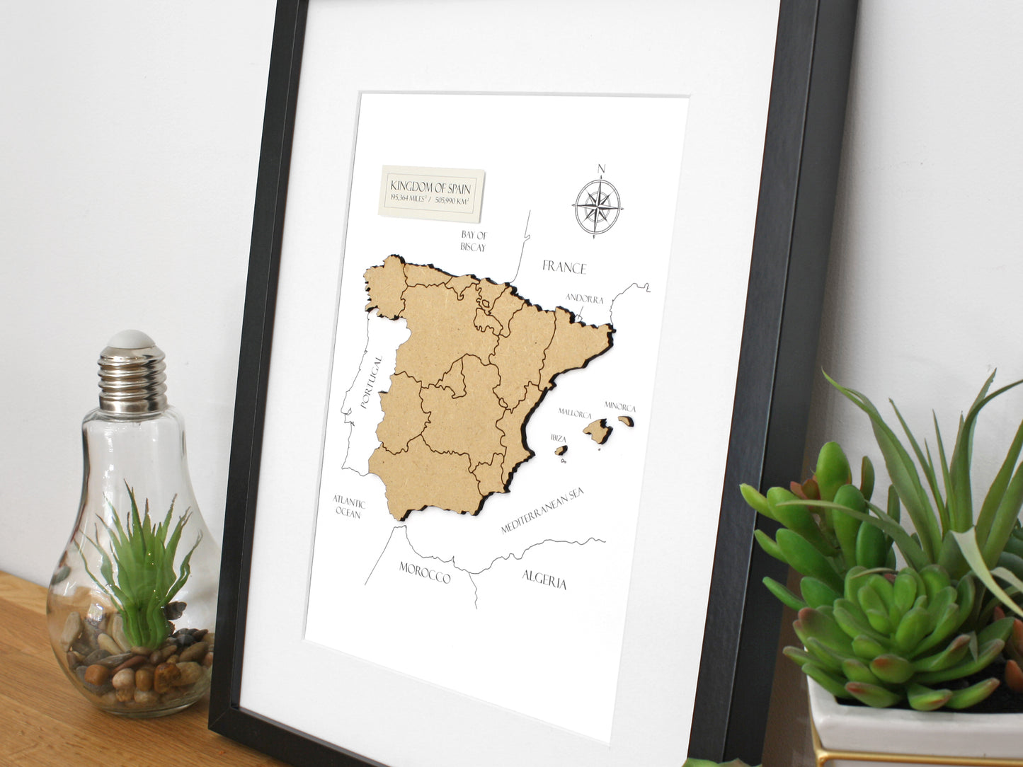 wood map of Spain
