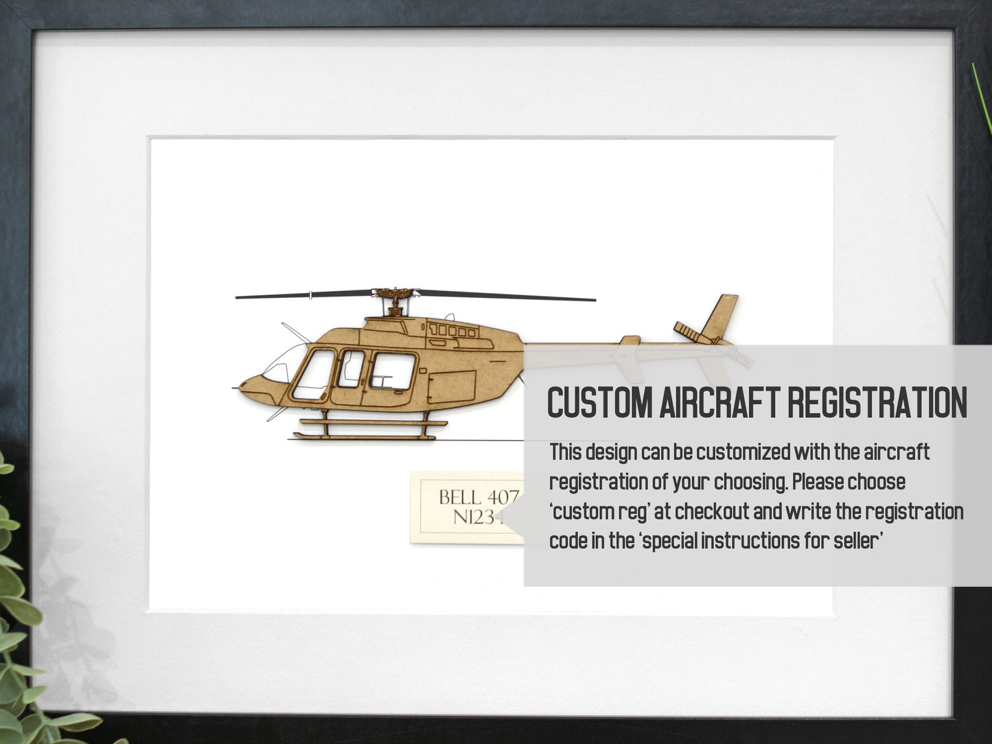custom Bell 407 helicopter art