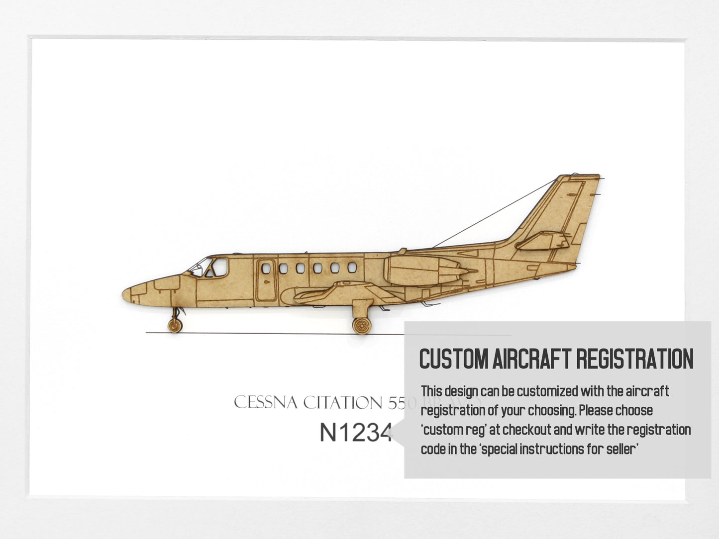 custom aviation art, Citation 550 Bravo jet art