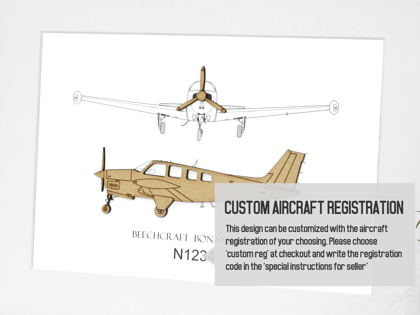 Beechcraft Bonanza A36  custom aviation art