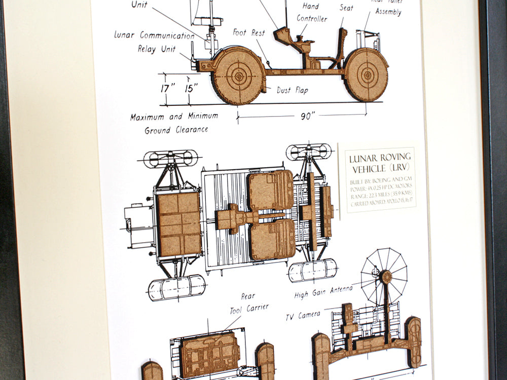 Lunar Rover Blueprint | Space Art | NASA Decor | Laser Cut Wood ...
