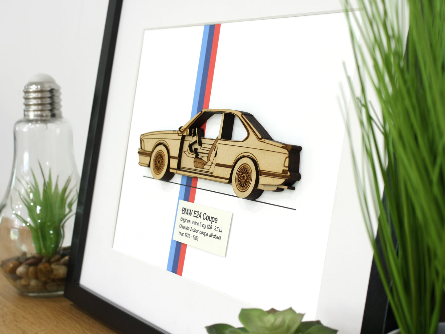 BMW E24 coupe blueprint art