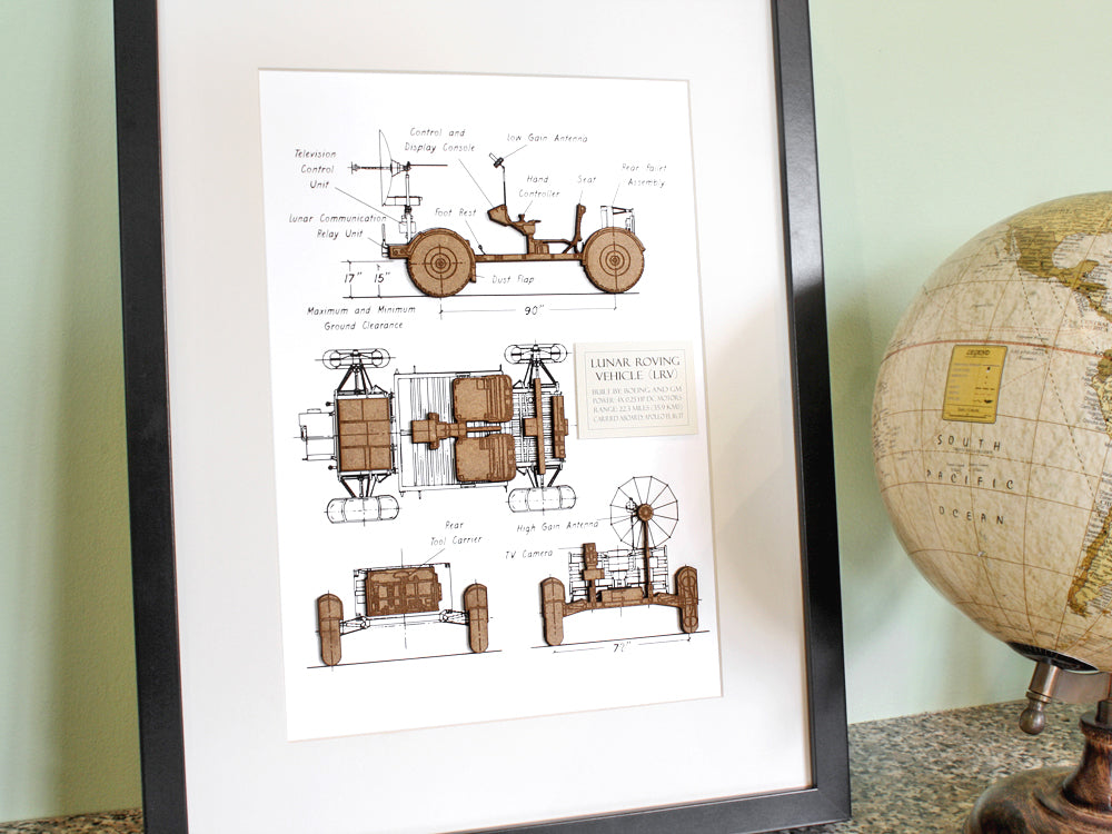 lunar rover wall art, space gift home decor