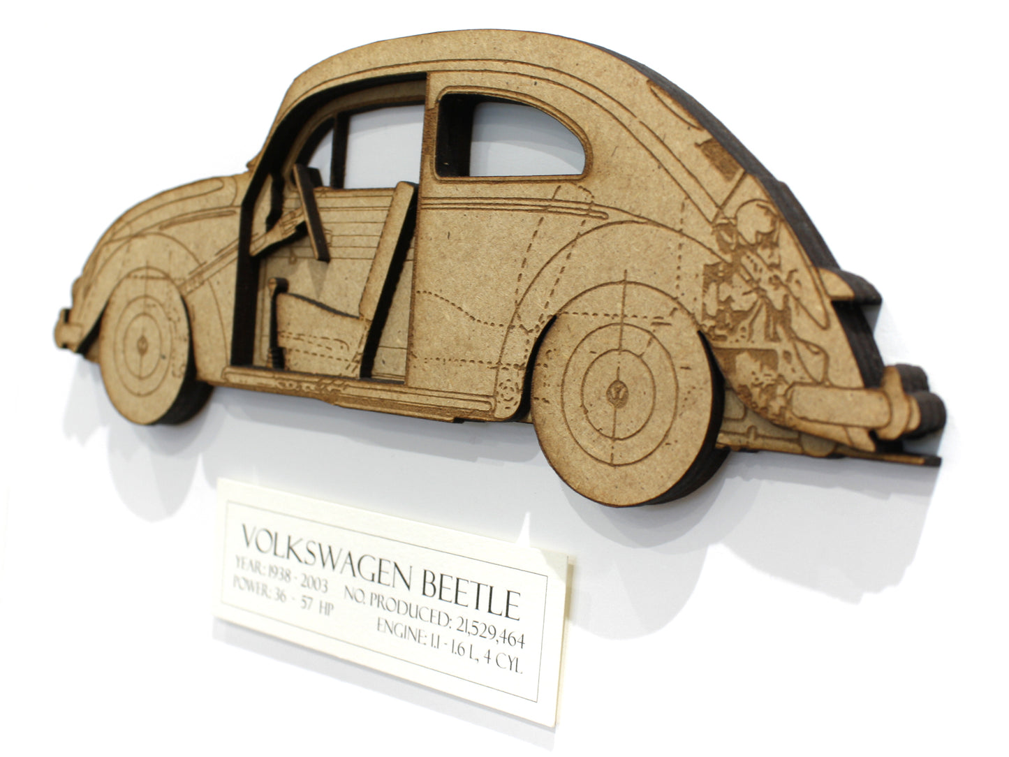VW Beetle blueprint art gift
