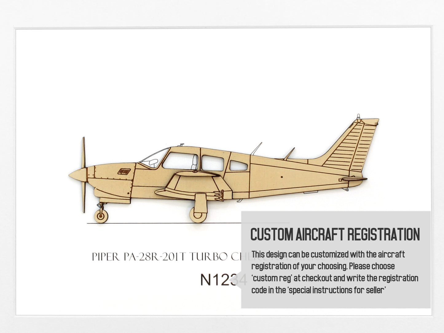 Piper PA-28R-201T Turbo Arrow III custom aviation art