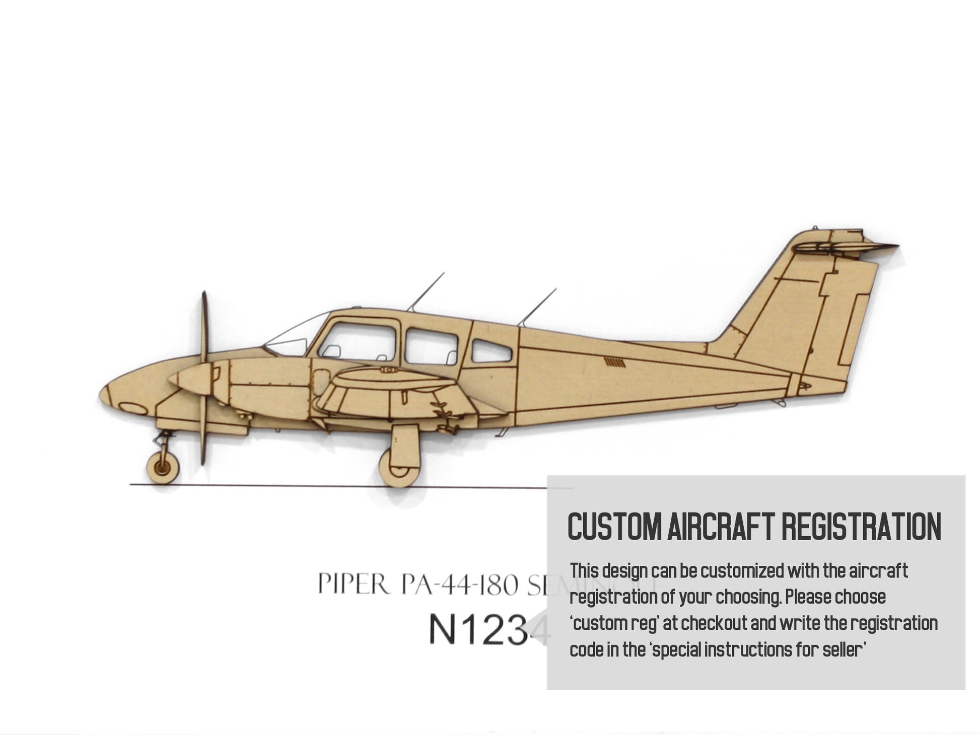 Piper PA-44-180 Seminole custom aviation art
