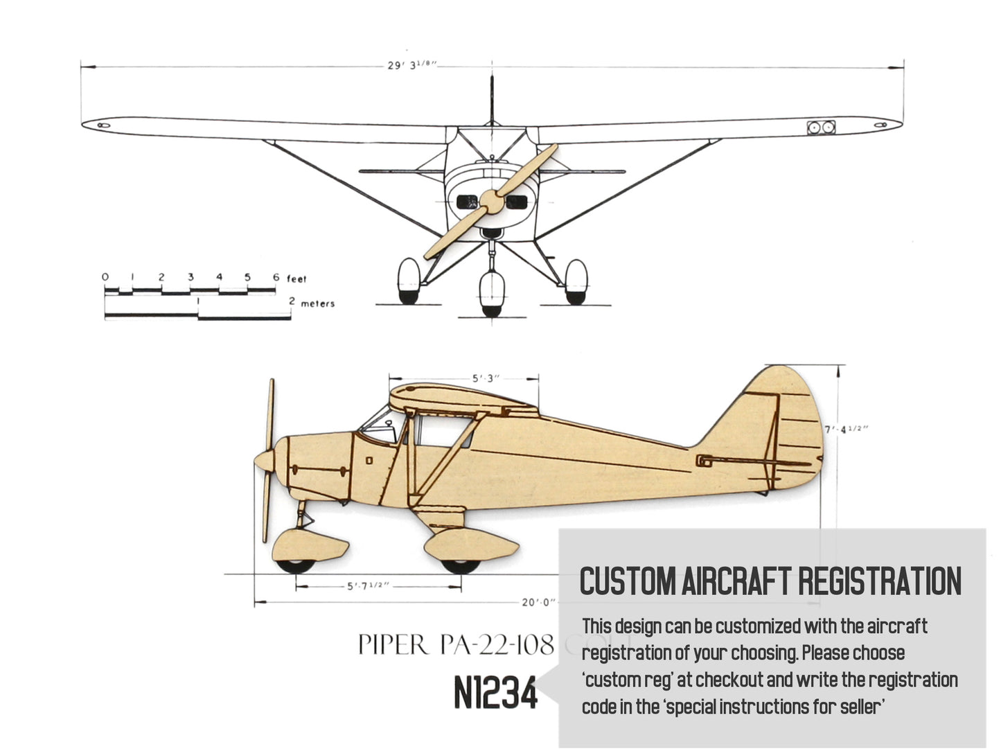 Piper PA-22-108 Colt custom aviation art