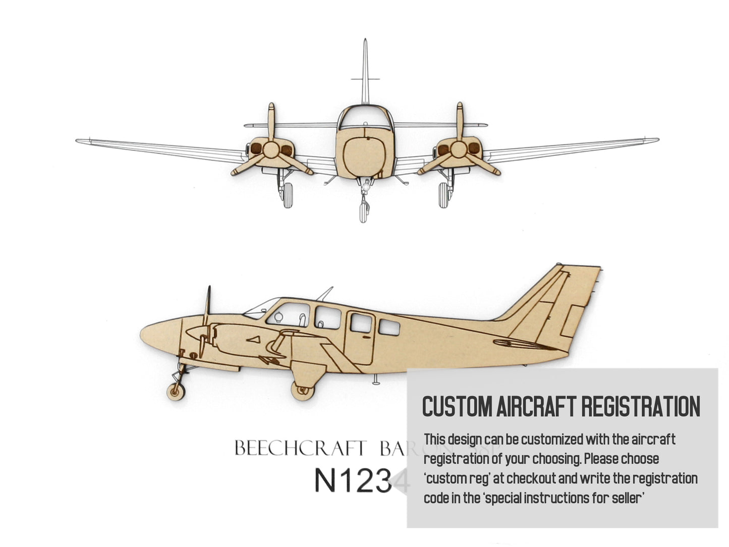 Beechcraft Baron 58P aviation art