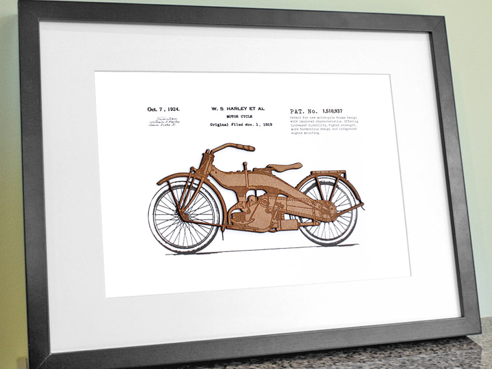 Motorcycle Patent Art, Harley Davidson Decor