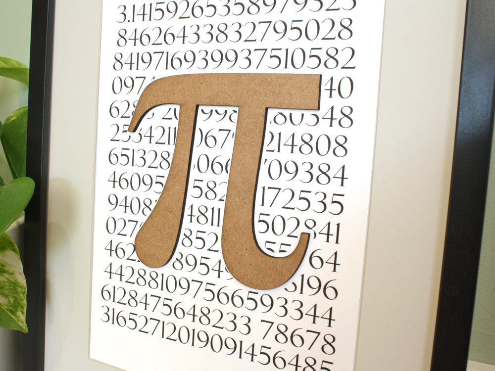 Pi symbol art, maths home decor, mathematician gift