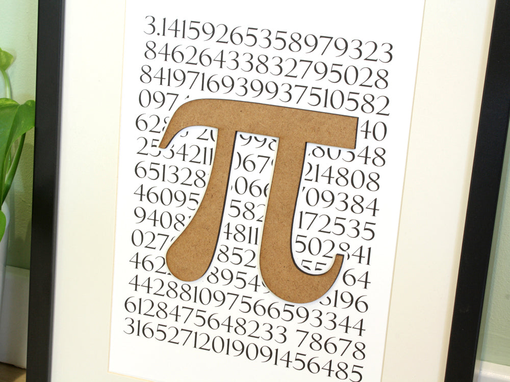 Pi symbol art, maths home decor, mathematician gift
