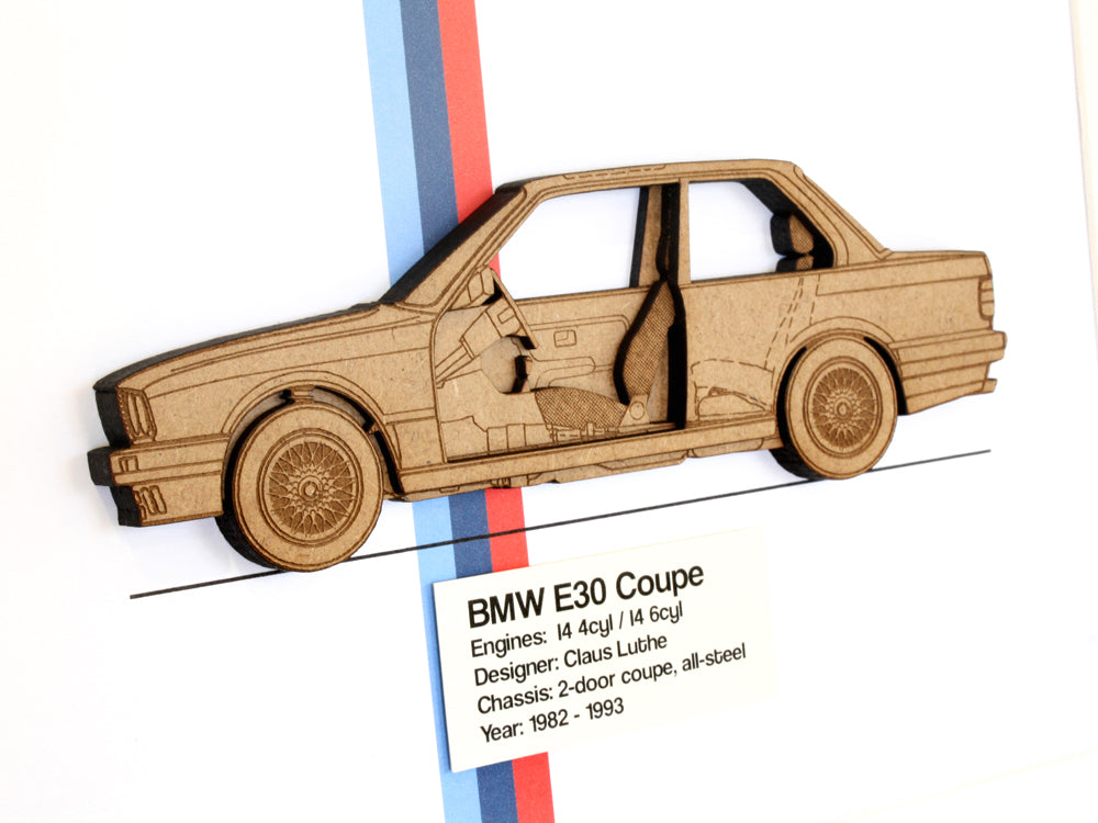 BMW E30 Coupe blueprint wall art, E30 Gifts