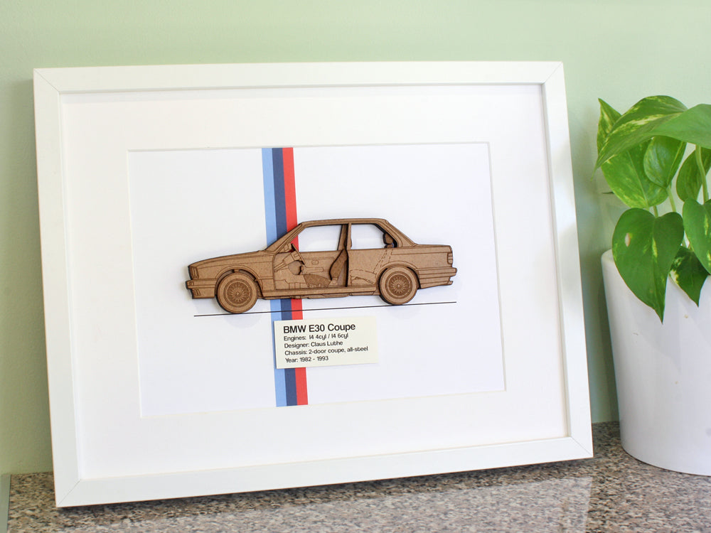 BMW E30 Coupe blueprint wall art, E30 Gifts